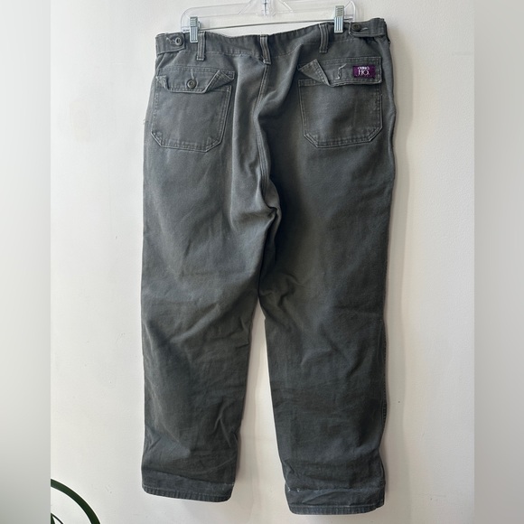 Vintage GUNG HO Fatigue Pants Cotton 38/30 OD Green Heavyweight made in USA - Picture 2 of 12